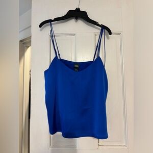 wild fable blue satin crop top